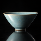 Azure: Ru Ware Celadon Bamboo Hat Bowl