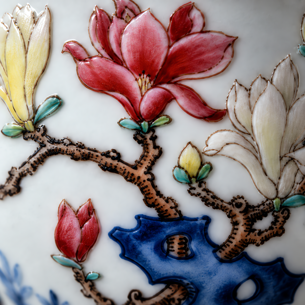 Magnolia: Doucai Overglaze Branch Tea Cup