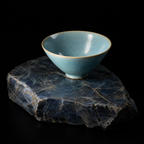 Azure: Ru Ware Celadon Bamboo Hat Bowl