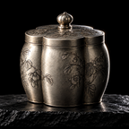 Begonia: Pure Pewter Tea Caddy
