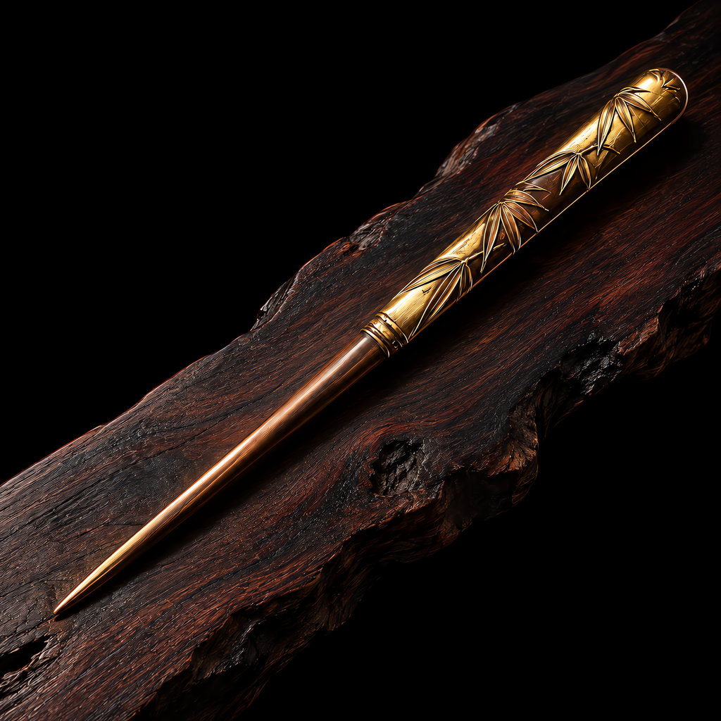 Golden Bamboo: Gilt Bronze Tea Needle