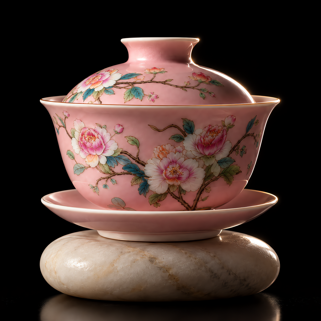 Spring Bloom: Famille Rose Overglaze Flower Gaiwan