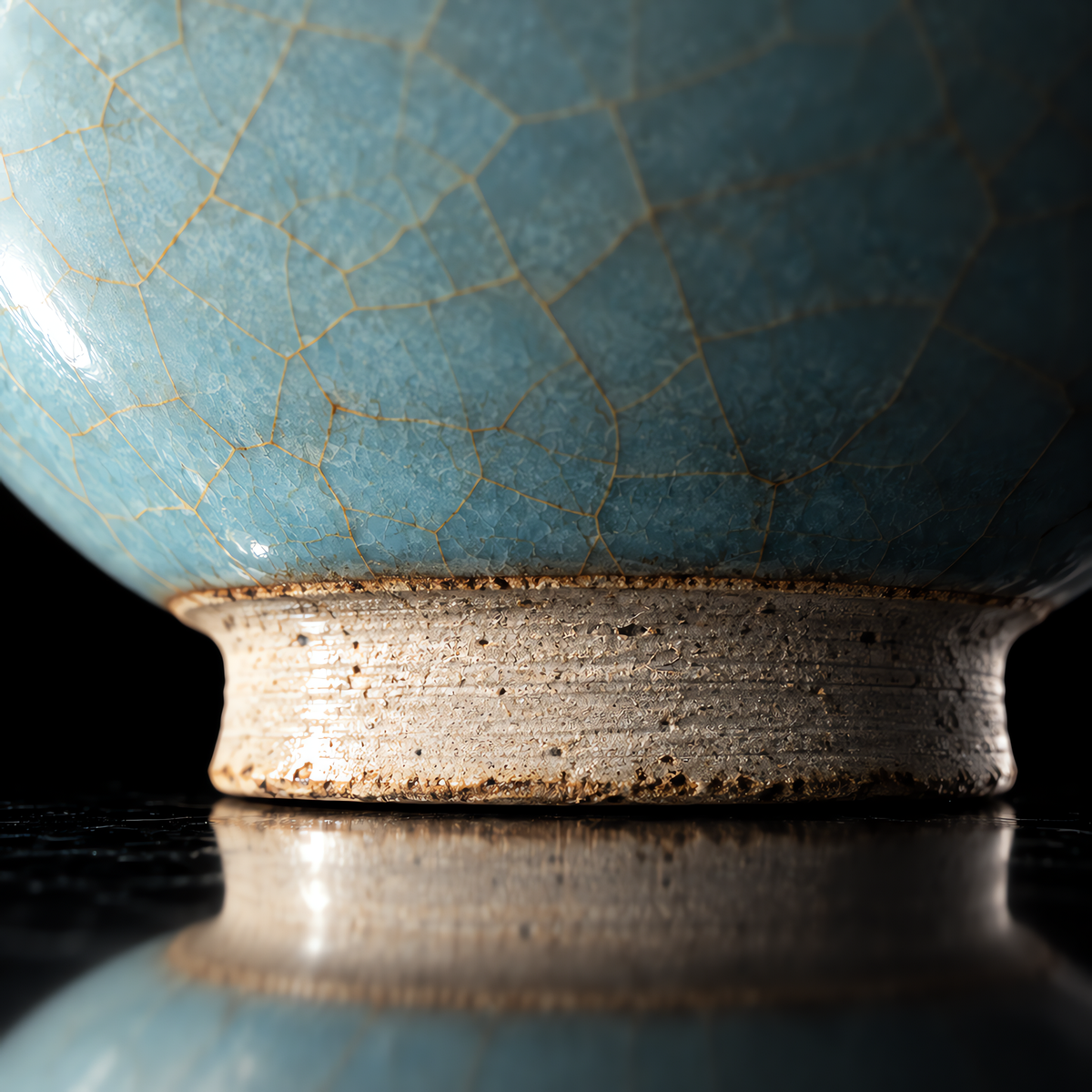 Azure: Ru Ware Celadon Bamboo Hat Bowl
