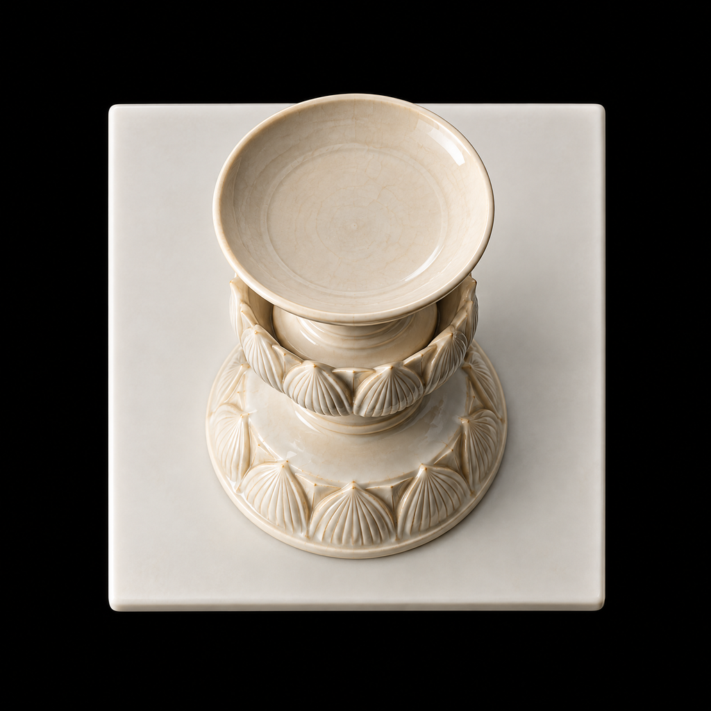 Lotus: Ding Ware Carved Lotus Cup Stand