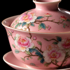 Spring Bloom: Famille Rose Overglaze Flower Gaiwan
