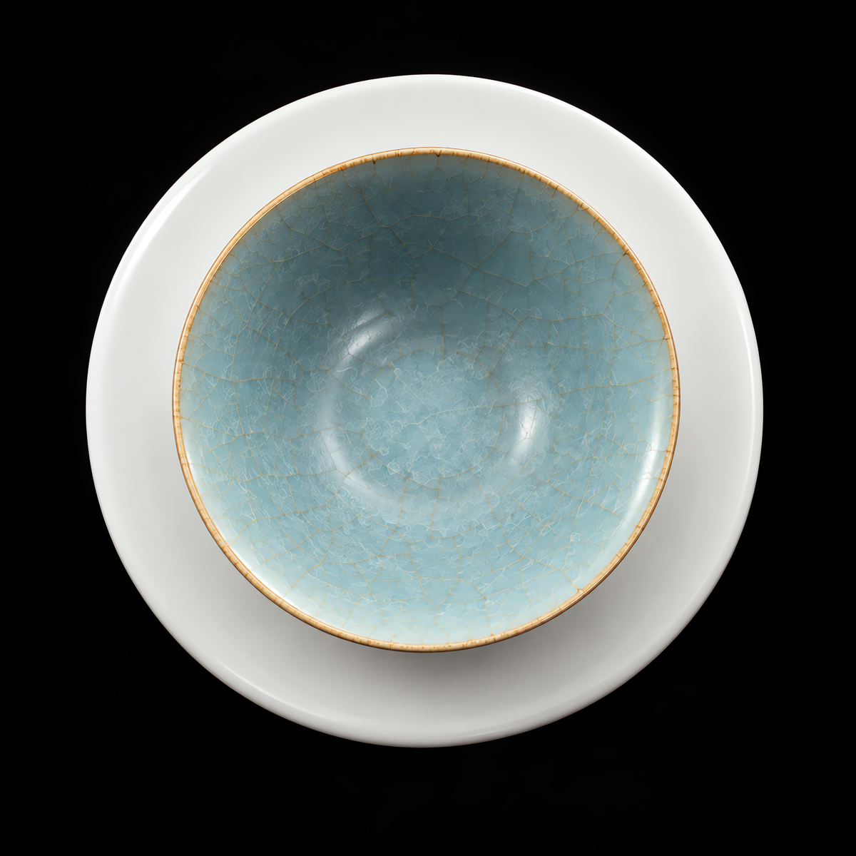 Azure: Ru Ware Celadon Bamboo Hat Bowl