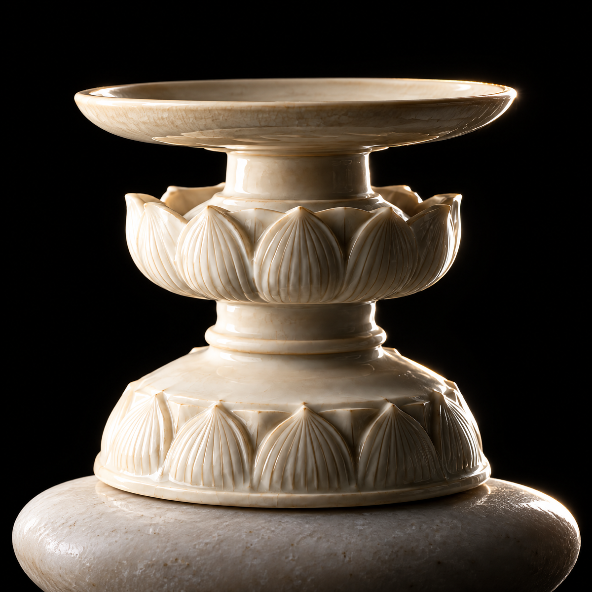 Lotus: Ding Ware Carved Lotus Cup Stand