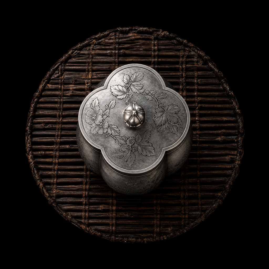 Begonia: Pure Pewter Tea Caddy