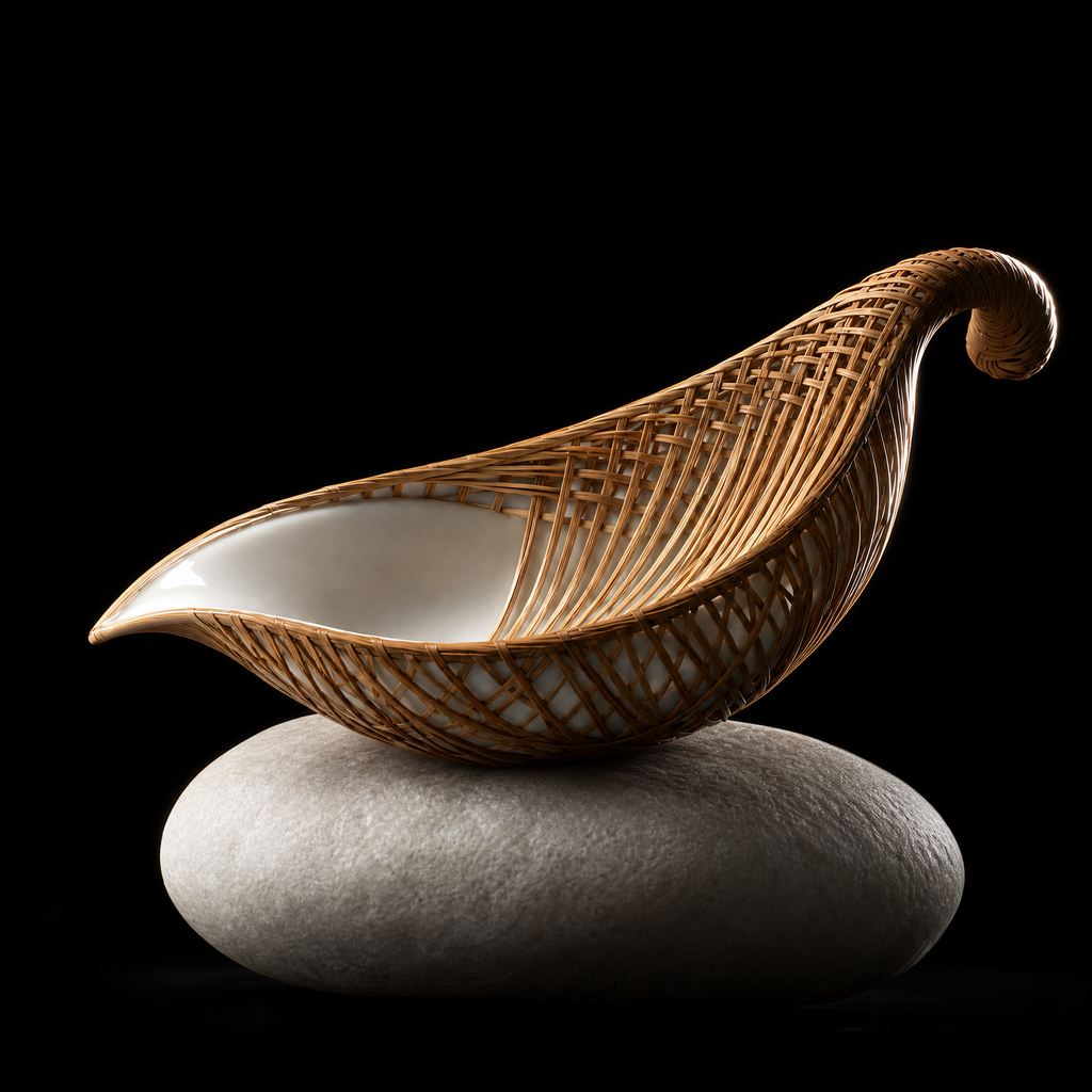 Woven: Bamboo-Thread Porcelain Tea Scoop