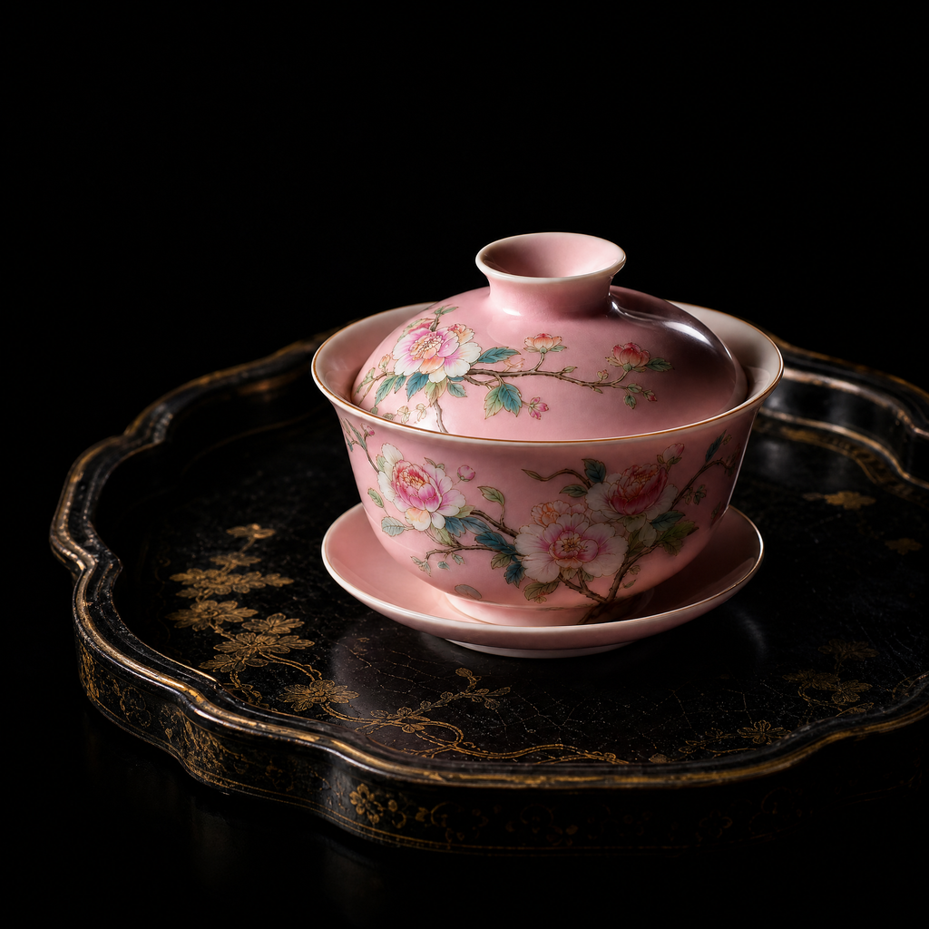 Spring Bloom: Famille Rose Overglaze Flower Gaiwan