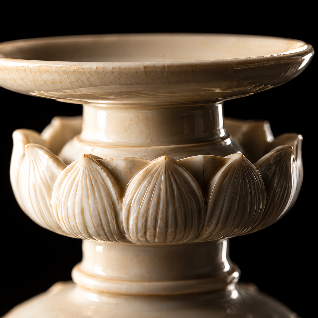 Lotus: Ding Ware Carved Lotus Cup Stand
