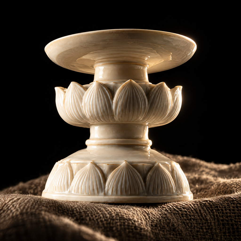 Lotus: Ding Ware Carved Lotus Cup Stand