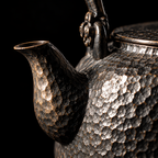 Iron Veil: Hand-Forged Iron Kettle with Jade Knob